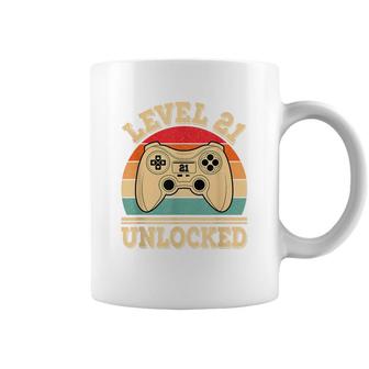 Level 21 Unlocked Video Gaming 21St Birthday 2001 Retro Game Coffee Mug | Seseable CA