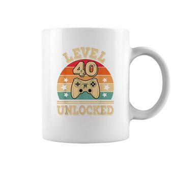 Level 40 Unlocked Video Gaming 40Th Birthday 1982 Game Retro Coffee Mug - Seseable