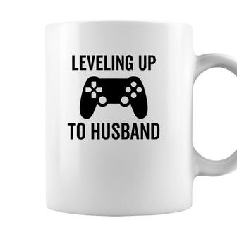 Leveling Up To Husband Engagement Groom Video Game Lover Coffee Mug - Seseable