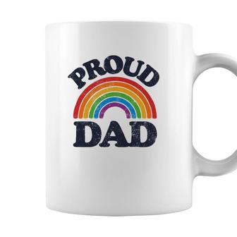Lgbtq Proud Dad Gay Pride Lgbt Ally Rainbow Fathers Day Coffee Mug - Seseable