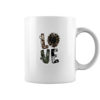 Love Military Sunflower Power Hero Dad Coffee Mug - Seseable
