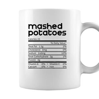 Mashed Potato Nutrition Facts Funny Thanksgiving Christmas Coffee Mug - Seseable