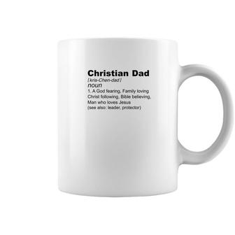 Mens Christian Dad Definition Fathers Day Gift For Men God Jesus Premium Coffee Mug - Monsterry