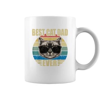 Mens Funny Vintage Cat Daddy Fathers Day Best Cat Dad Ever Coffee Mug - Seseable