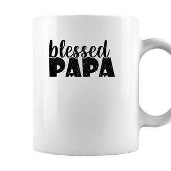 Mens Papa Grandpa Proud New Dad Blessed Papa Fathers Day Coffee Mug - Seseable