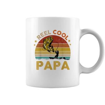 Mens Reel Cool Papa Fisherman Dad Papa Fathers Day Fishing Coffee Mug - Seseable