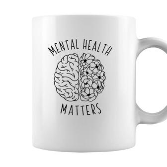 Mental Health Matters Human Brain Graphic Health Awareness Coffee Mug - Seseable