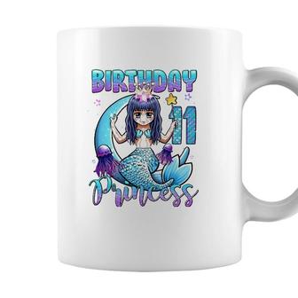Mermaid Birthday Girl 11 Years Old Mermaid 11Th Birthday Coffee Mug - Seseable