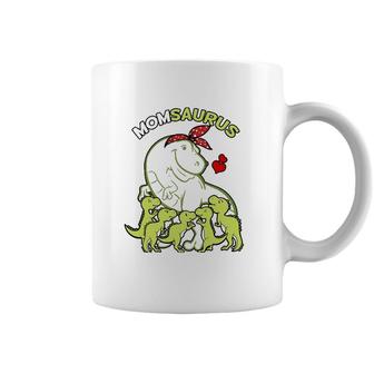 Momsaurus Mom 5 Kids Dinosaur Mothers Day Coffee Mug | Mazezy