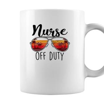 Nurse Off Duty Sunglasses Sunset Beach Retired Retirement Coffee Mug - Seseable