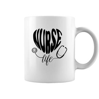 Nurses Day Heart Nurse Black Art Best Gift 2022 Coffee Mug - Seseable