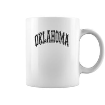Oklahoma Varsity Style Black With Black Text Coffee Mug | Mazezy