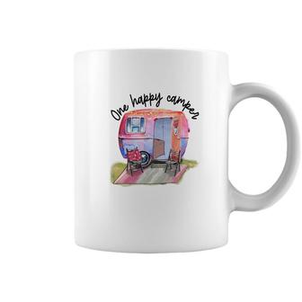 One Happy Camper One Happt Person Camp Life Custom Coffee Mug - Seseable