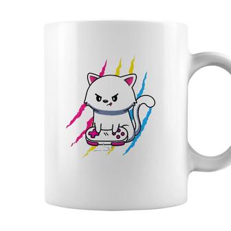 Pansexual Gaymer Geek Pride Lgbt Video Game Lover Gift Cat Coffee Mug - Seseable