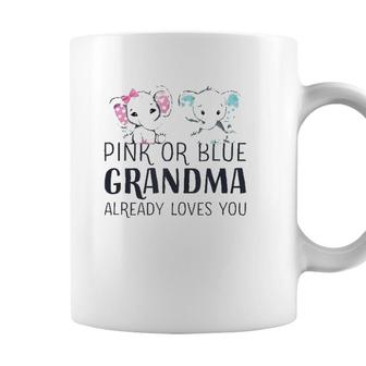 Pink Or Blue Grandma Already Loves You Gender Reveal Party Coffee Mug - Seseable