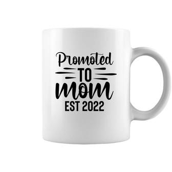 Promoted To Mom Est 2022 Full Black Baby Coffee Mug - Seseable
