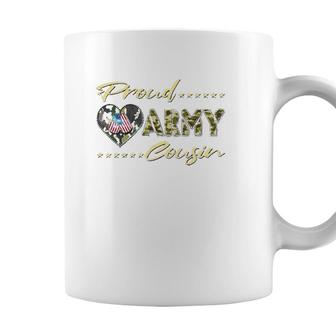 Proud Army Cousin Camo Us Flag Dog Tags Military Family Gift Coffee Mug - Seseable