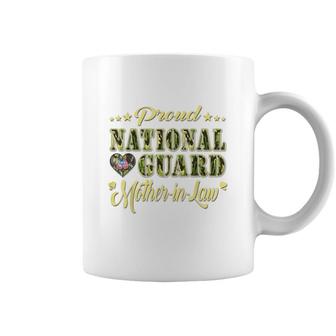 Proud National Guard Mother-In-Law Dog Tags Heart Army Mom Coffee Mug - Seseable