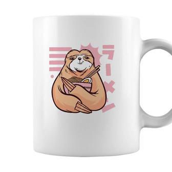 Ramen Noodles Sloth 90S Kawaii Anime Girl Japanese Aesthetic Coffee Mug - Seseable