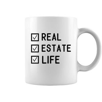 Real Estate Life Checklist Realtor Job Tite Coffee Mug - Seseable