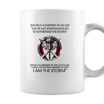 Religious Christian Bible Verse Gifts Sayings I Am The Storm Coffee Mug - Seseable