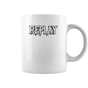 Replay Whites Text Gift Coffee Mug | Mazezy AU
