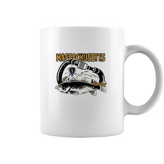 Retro Carabiner Massachusetts Fishing Coffee Mug | Mazezy