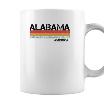 Retro Vintage Stripes Alabama Gift & Souvenir Coffee Mug - Seseable