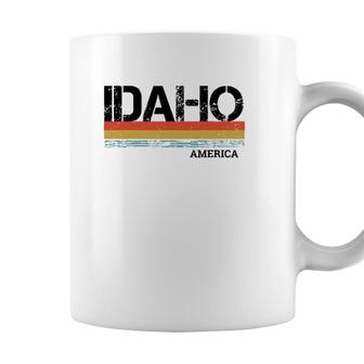 Retro Vintage Stripes Idaho Gift & Souvenir Coffee Mug - Seseable