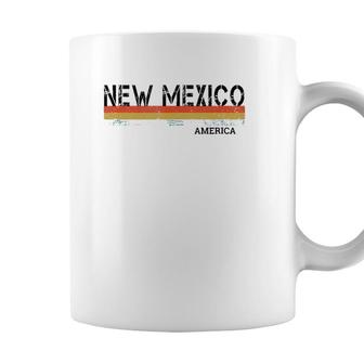 Retro Vintage Stripes New Mexico Gift & Souvenir Coffee Mug - Seseable