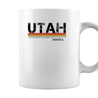 Retro Vintage Stripes Utah Gift & Souvenir Coffee Mug - Seseable