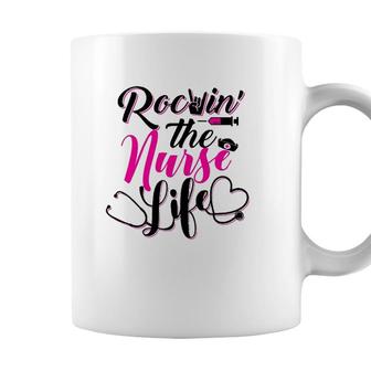 Rockin The Nurse Life Proud Cna Lpn Er Registered Nurse Gift Coffee Mug - Seseable