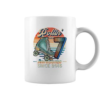 Rollin Into 7 Awesome 2015 Roller Skating 7Th Birthday Coffee Mug - Seseable