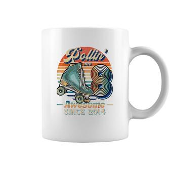 Rollin Into 8 Awesome 2014 Roller Skating 8Th Birthday Coffee Mug | Seseable FR