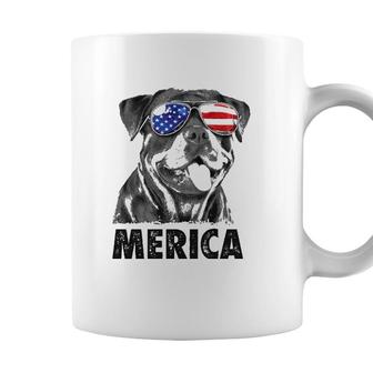Rottweiler 4Th Of July Merica Men American Flag Sunglasses Coffee Mug - Seseable
