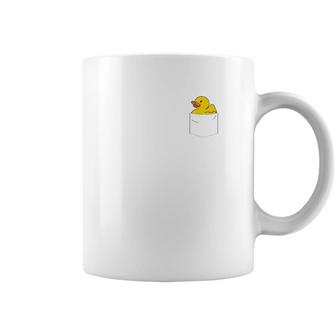 Rubber Duck In Pocket Rubber Duckie Coffee Mug | Mazezy CA