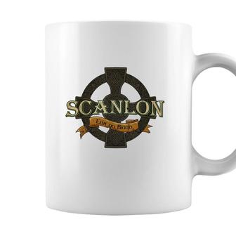 Scanlon Irish Surname Scanlon Irish Family Name Celtic Cross Coffee Mug - Seseable