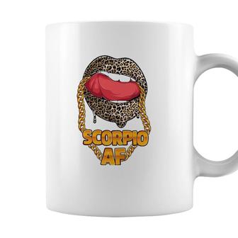 Scorpio Af Girl Juicy Lips Leopard Astrology Zodiac Sign Coffee Mug - Seseable