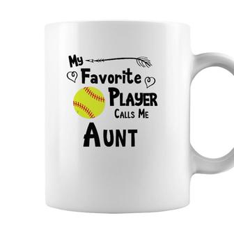 Softball My Favorite Player Calls Me Aunt Sports Fan Coffee Mug - Seseable