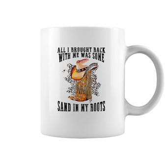 Southern Western Sand In My Boots Leopard Cowgirl Boots Hat Coffee Mug | Mazezy