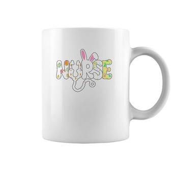 Stethoscope Scrub Nurse Life Easter Day Cute Bunny With Eggs Coffee Mug | Mazezy
