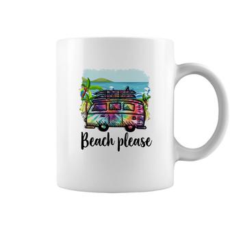 Summer Time Beach Please Retro Summer Beach Coffee Mug - Seseable