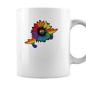 Sunflower Hummingbird Lgbt Flag Gay Pride Month Lgbtq Coffee Mug - Seseable
