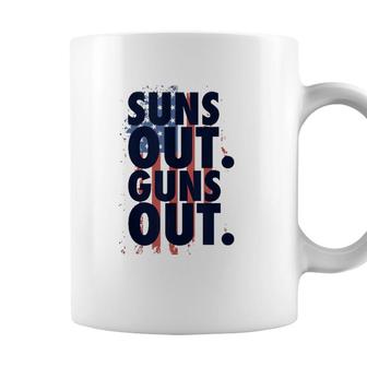 Suns Out Guns Out Men Women 4Th Of July Usa Flag Coffee Mug - Seseable
