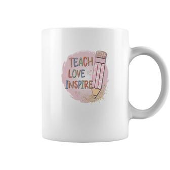 Teach Love Inspire Teacher Back To School Coffee Mug - Seseable