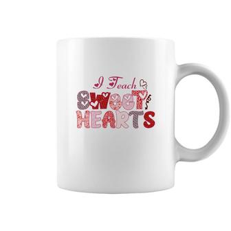 Teach Sweet Hearts Teacher Red Leopard Coffee Mug - Seseable