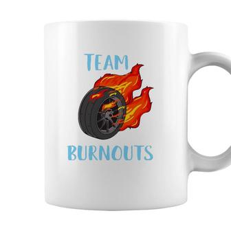 Team Burnouts Gender Reveal Party Idea For Baby Boy Reveal Coffee Mug - Seseable