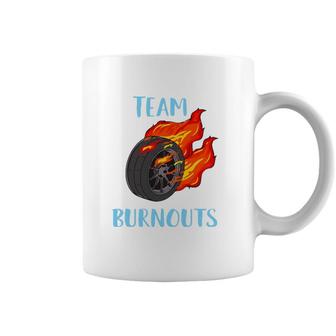 Team Burnouts Gender Reveal Party Idea For Baby Boy Reveal Coffee Mug | Mazezy