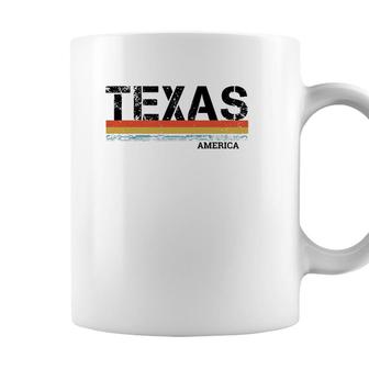 Texas Retro Vintage Stripes Gift & Souvenir For Texas Coffee Mug - Seseable