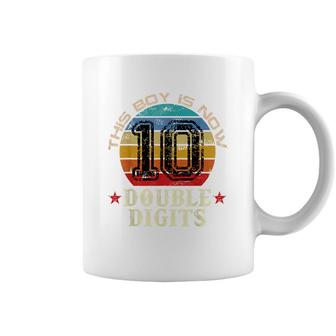 This Boy Is Now 10 Double Digits - 10Th Birthday Retro Coffee Mug - Seseable